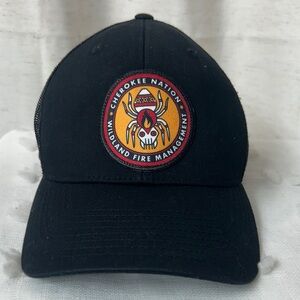 Cherokee Nation Wildland FireManagemenBlack Mesh Trucker Cap with Circular Patch